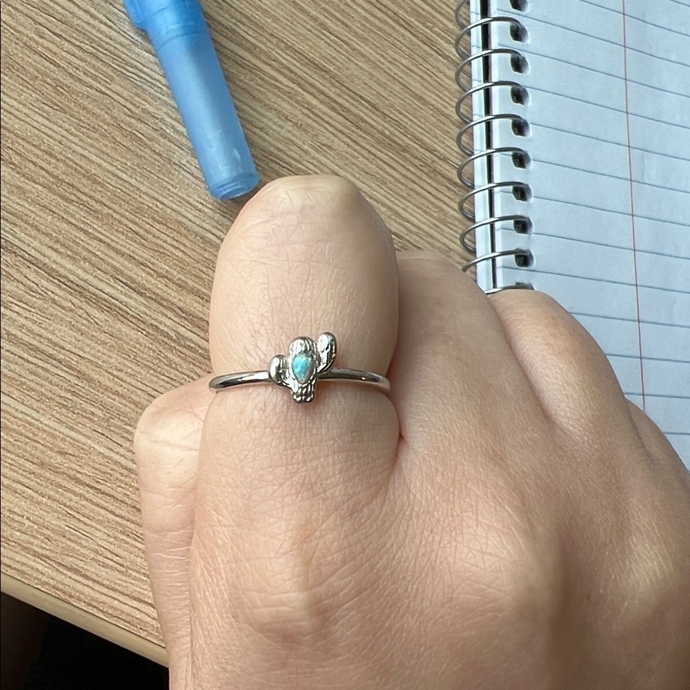 Cactus Sterling Silver Opal Ring - Picture 4 of 5